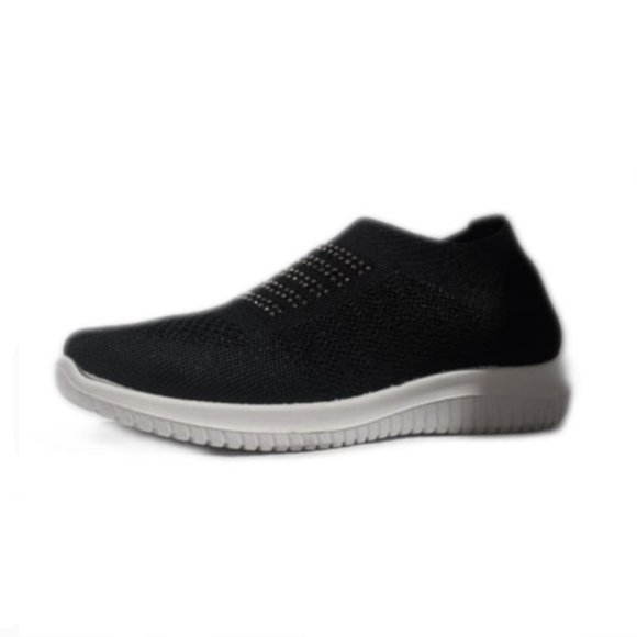 Walky Women Comfortable Sock Slip On Black Sneaker - Picture 5 of 8